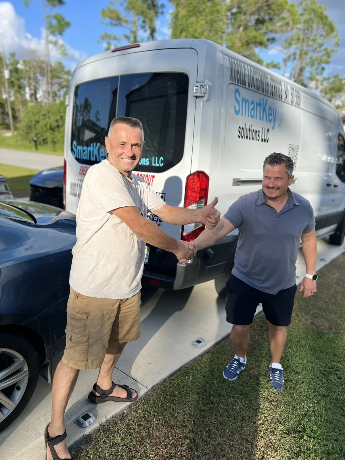 Maksim Yepikhin, licensed master locksmith and owner of Unlock SRQ, providing professional locksmith service to satisfied customer in North Port, Charlotte County, and Sarasota County Florida